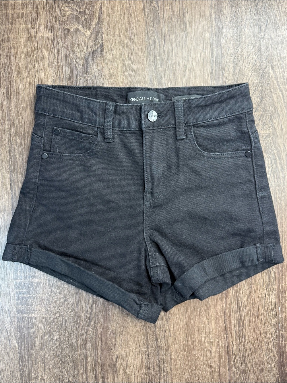 Kendall+ Kylie Black Denim Shorts High Rise Size0/24